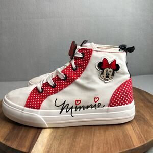 Minnie Mouse High Top Girls Size 5 Ground Up Red‎ and White Polka Dot Disney